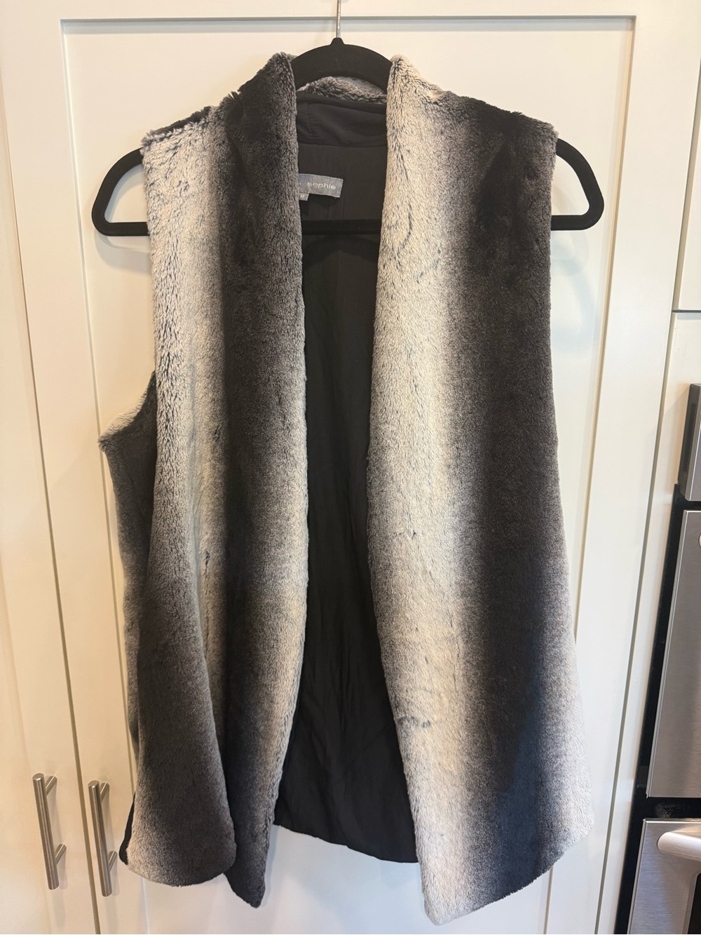 Lola & Sophie Gray Ombre Faux Fur Open Vest
